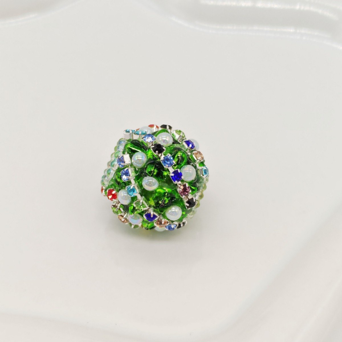 Multi-color Rhinestone Pearl Spacer Bead, DIY Bling Craft Bead for Pen Making & Jewelry Accessories

