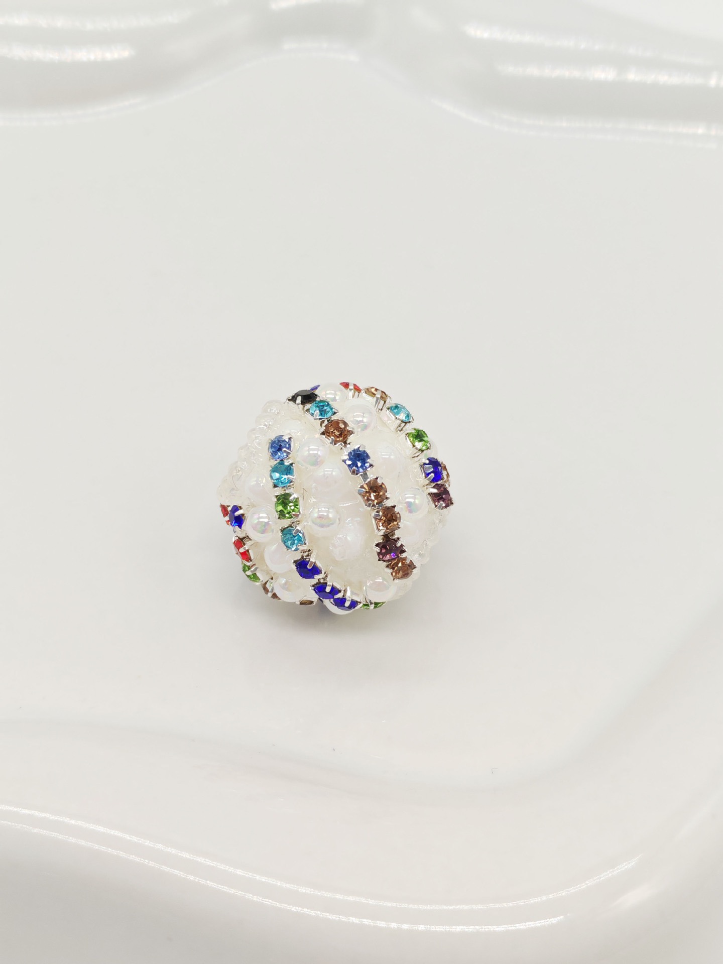Multi-color Rhinestone Pearl Spacer Bead, DIY Bling Craft Bead for Pen Making & Jewelry Accessories
