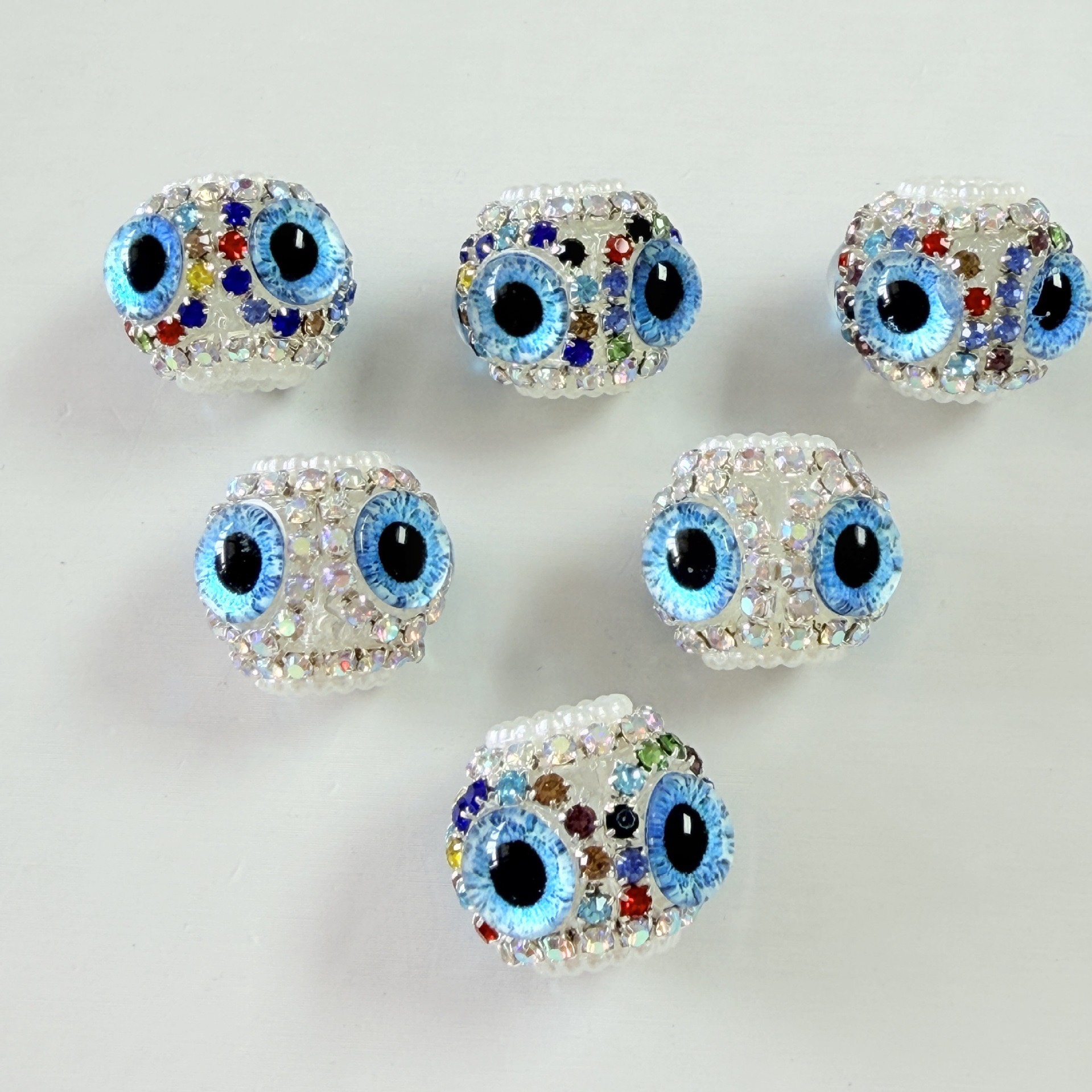 Evil Eye Rhinestone Spacer Bead, Blue Eye Bling Craft Bead for DIY Pen Making & Jewelry Accessories
