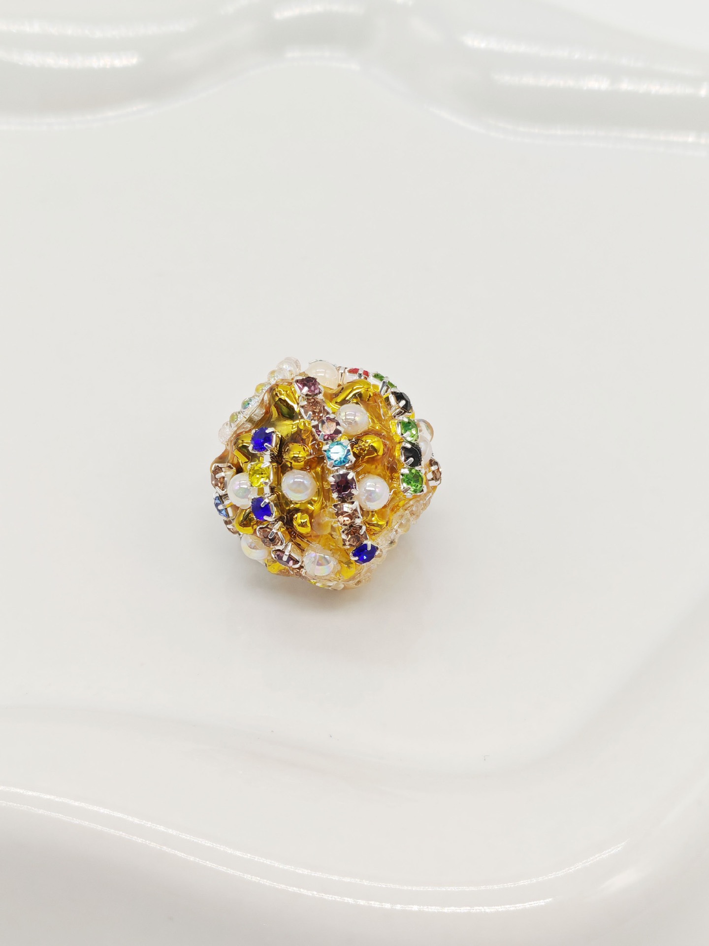Multi-color Rhinestone Pearl Spacer Bead, DIY Bling Craft Bead for Pen Making & Jewelry Accessories
