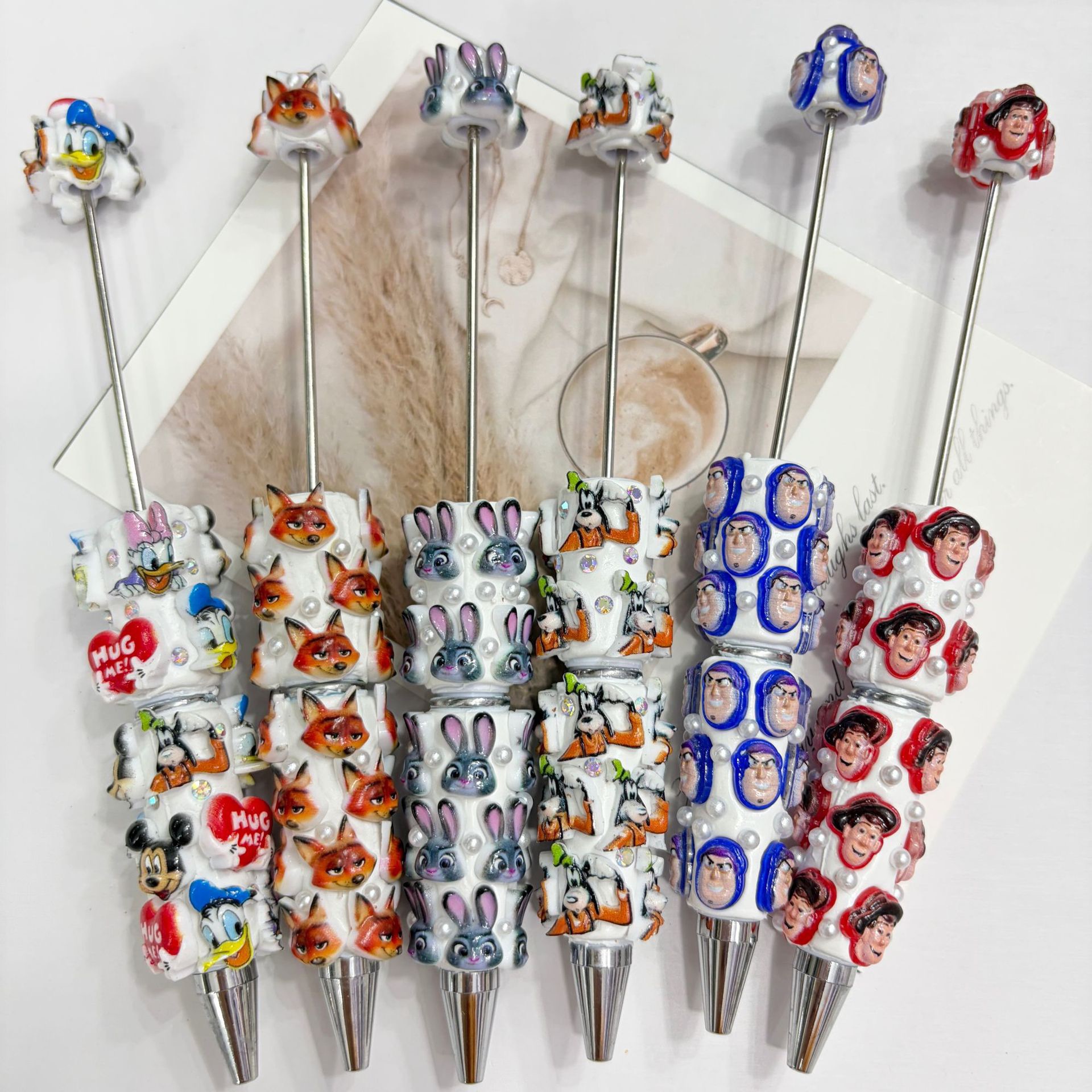 Cartoon Character Face Spacer Beads, Funny Expression Pearl Craft Beads for DIY Pen Making & Jewelry Accessories