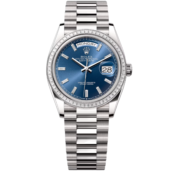 デイデイト 36 | オイスター、36 mm、ホワイトゴールド、ダイヤモンド  リファレンス 128399TBR-0027