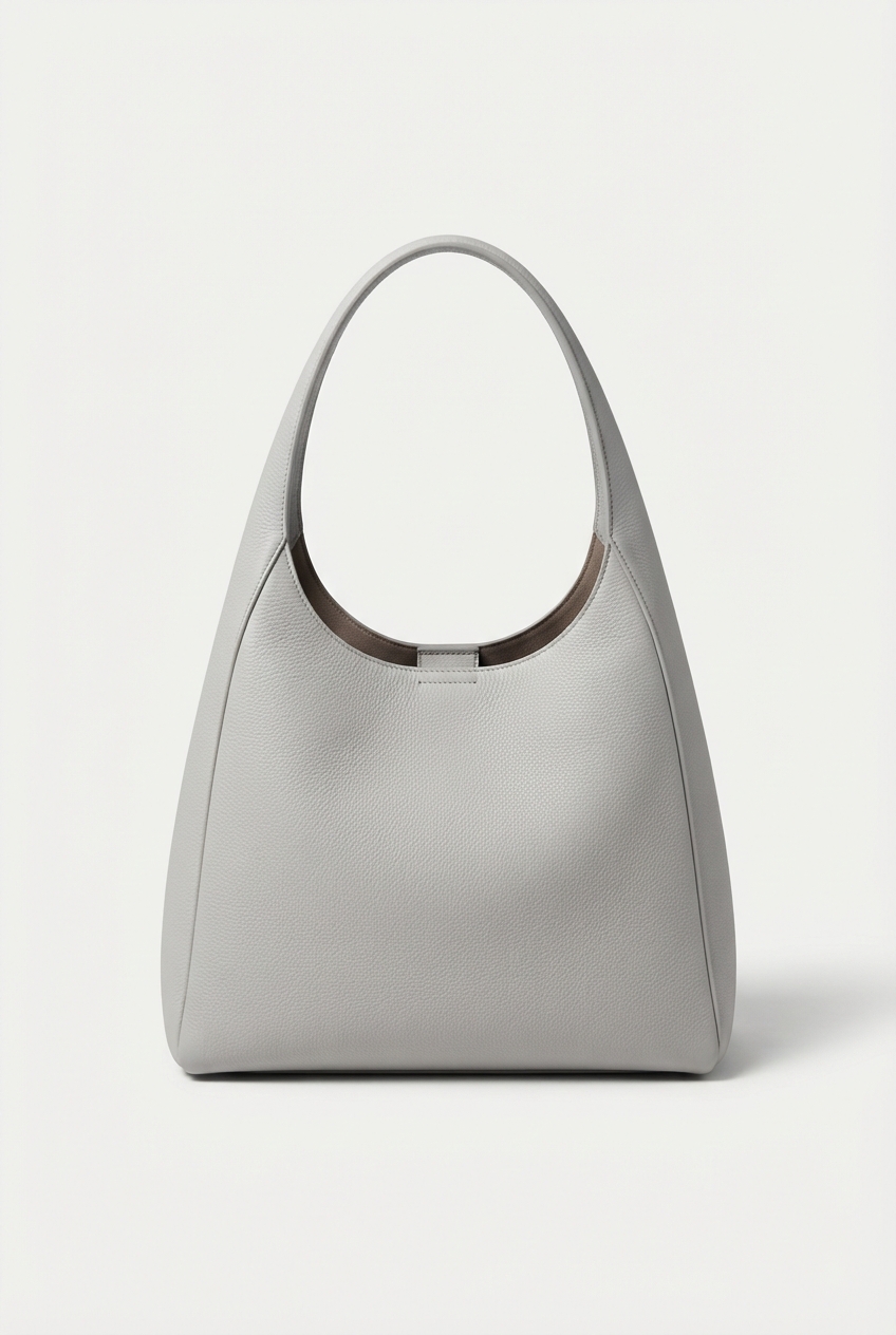 Light grey vintage hobo shoulder bag