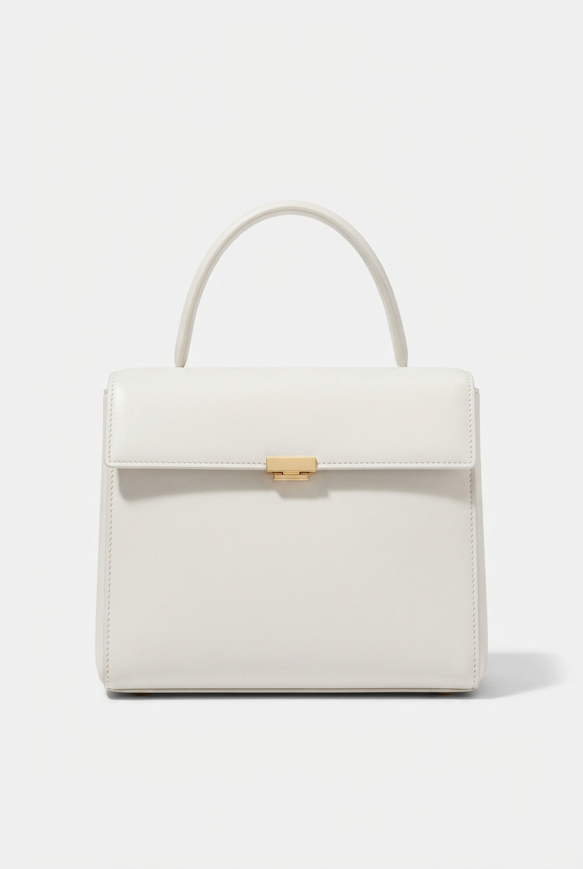 Ivory boxy vintage handbag