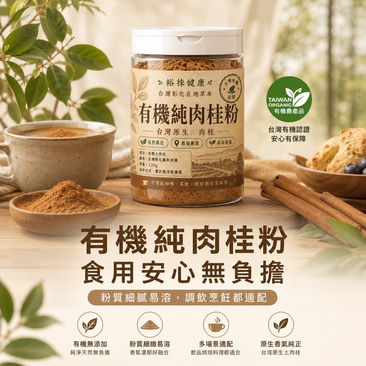 裕徠台灣屏東有機土肉桂粉瓶裝商品圖