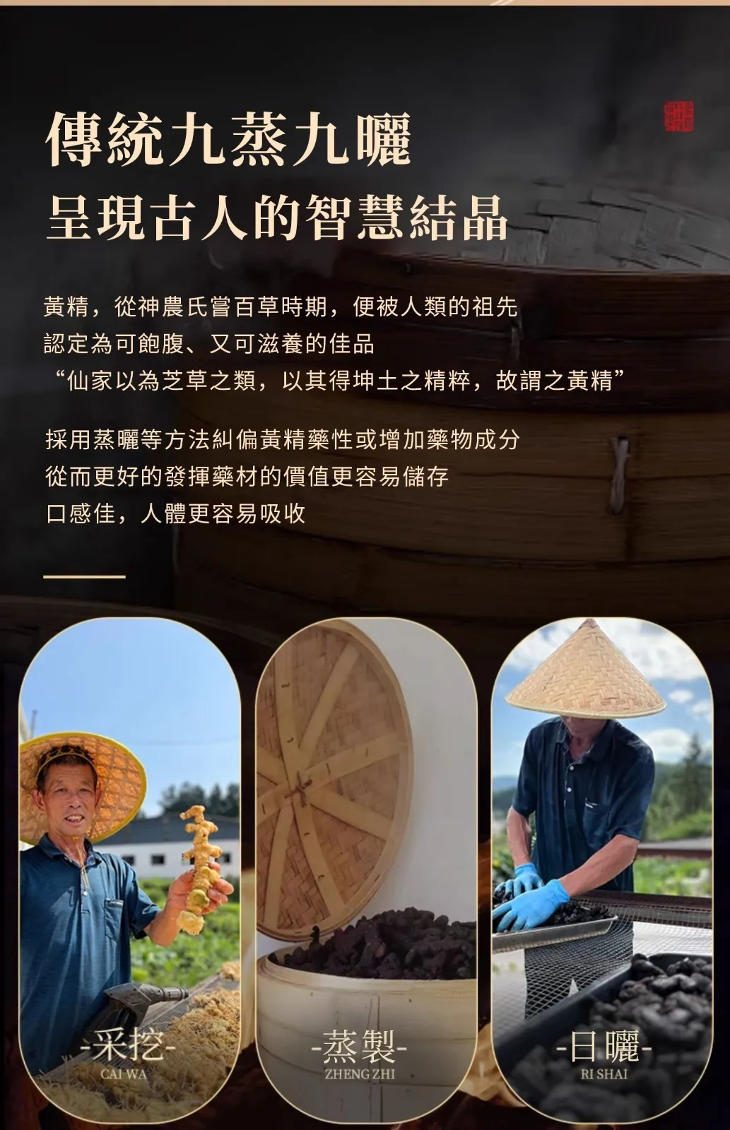 黃精五黑膏 九蒸九曬