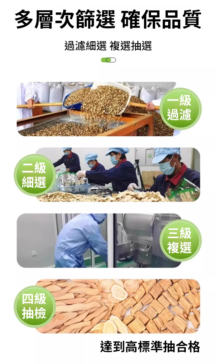 四級多層次篩選 確保品質 達高標準抽檢合格