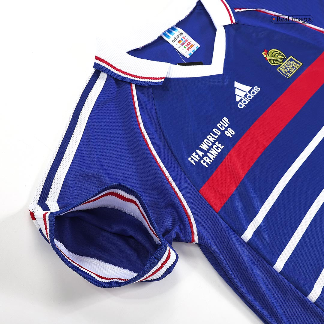 Retro France Mens Home Soccer Jersey World Cup 1998 Blue