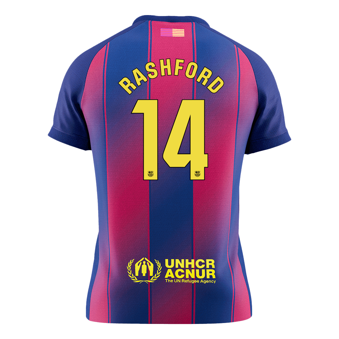 RASHFORD #14 Barcelona Mens Home Soccer Jersey 2025/26 Red&Blue [PREMIUM]