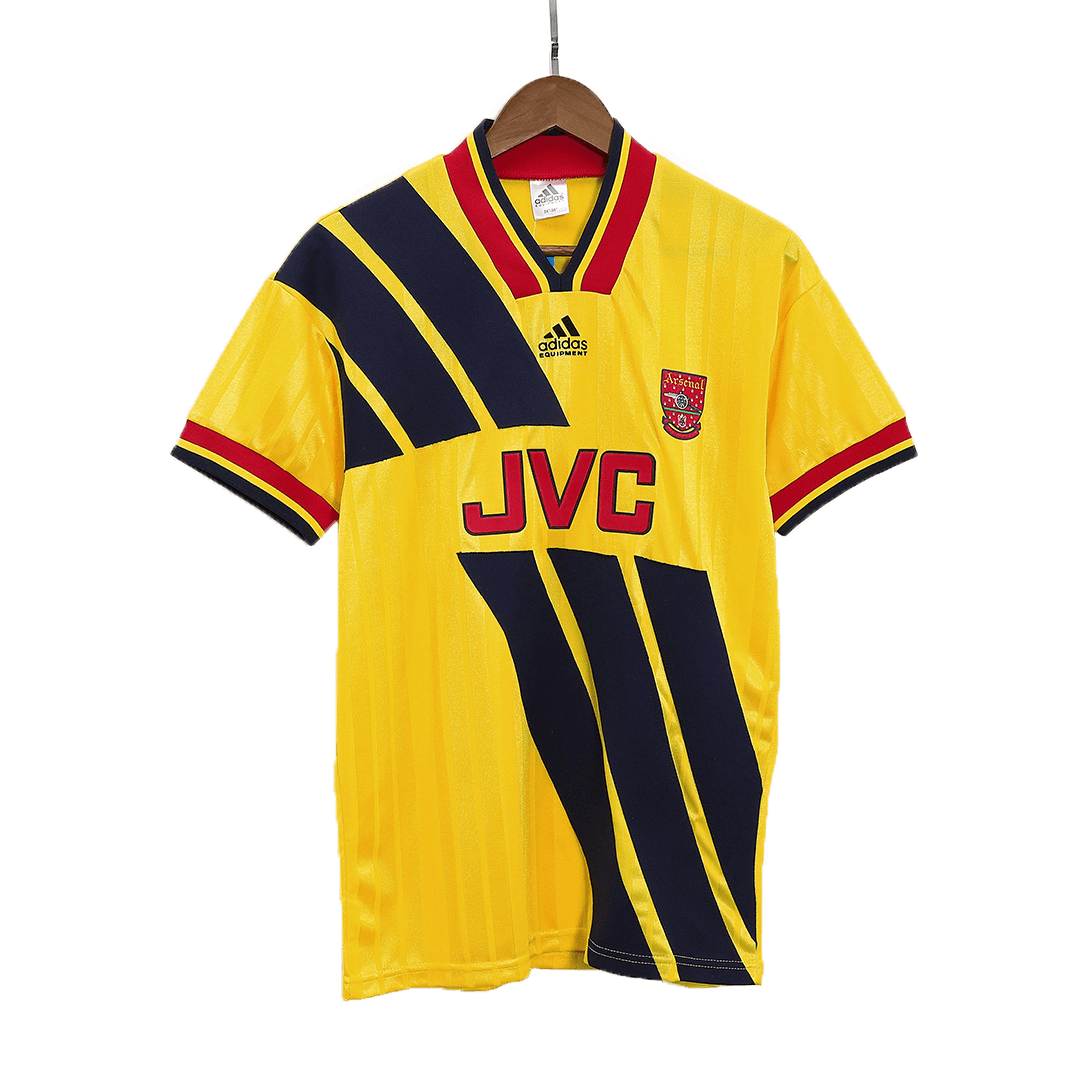 Retro Arsenal Mens Away Soccer Jersey 1993/94 Yellow
