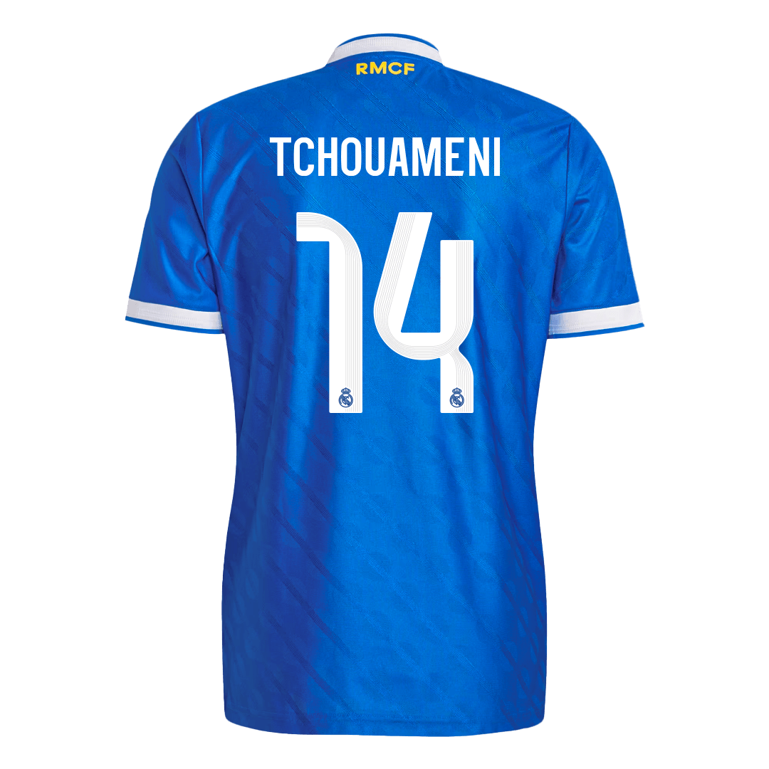 TCHOUAMENI #14 Real Madrid Mens Third Away Soccer Jersey 2025/26 Blue - Player Version