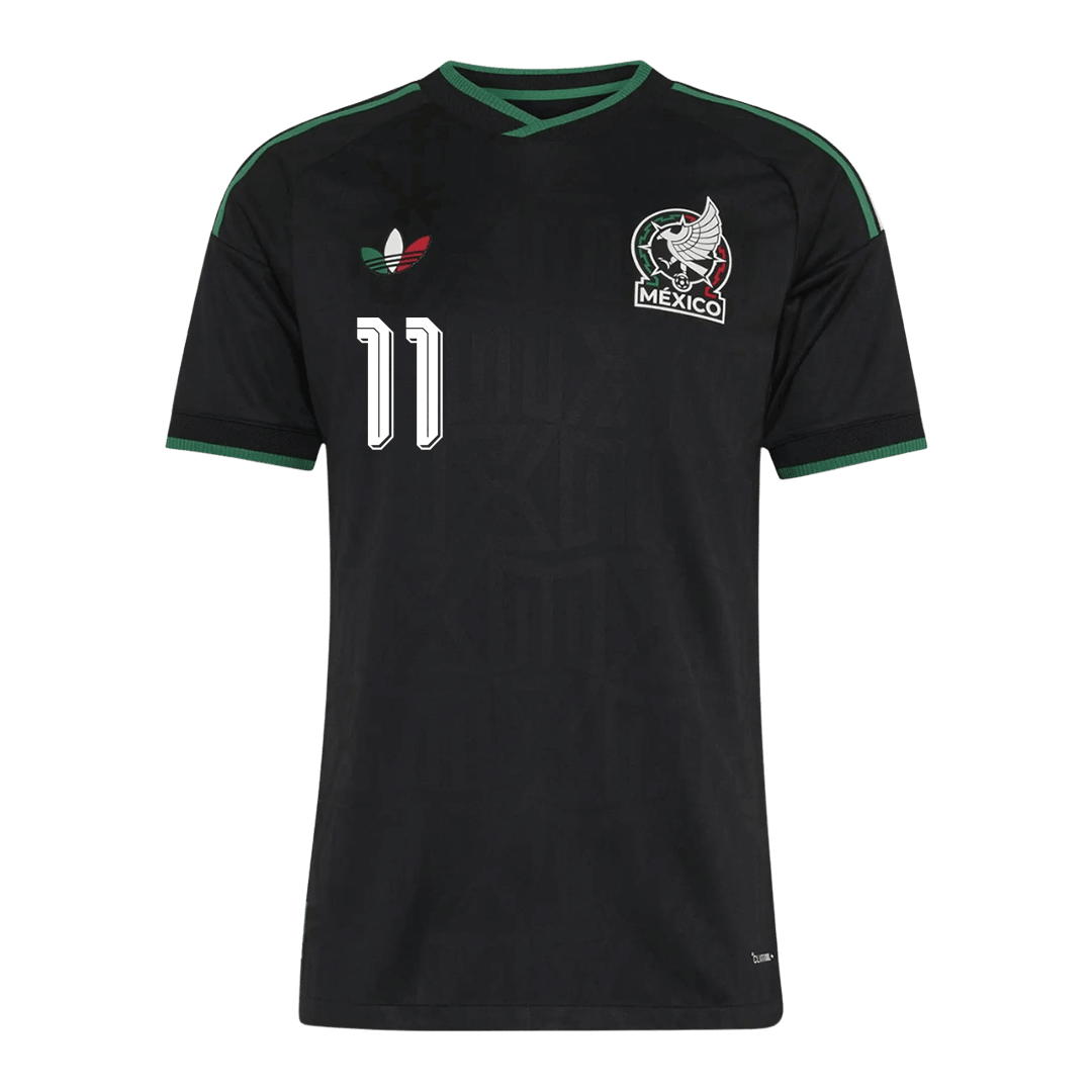 S.GIMENEZ #11 Mexico Mens Third Away Soccer Jersey World Cup 2026 Black - Player Version