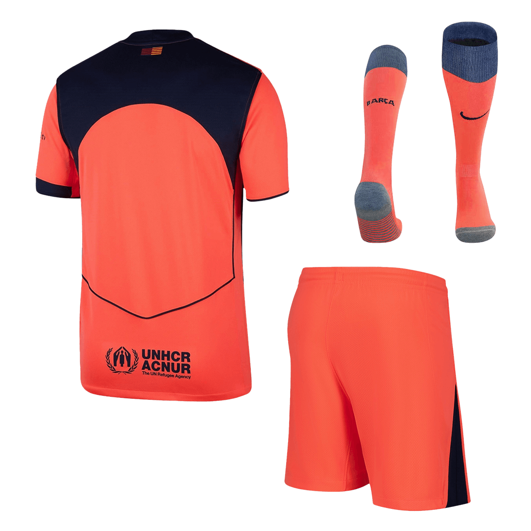 Barcelona Mens Third Away Soccer Full Set 2025/26 Orange