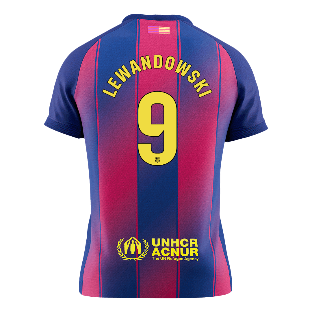 LEWANDOWSKI #9 Barcelona Mens Home Soccer Jersey 2025/26 Red&Blue [PREMIUM]
