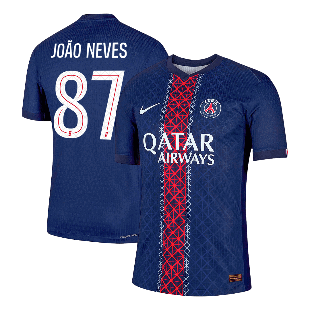 JOÃO NEVES #87 PSG Mens Home Soccer Jersey 2025/26 Navy - Player Version