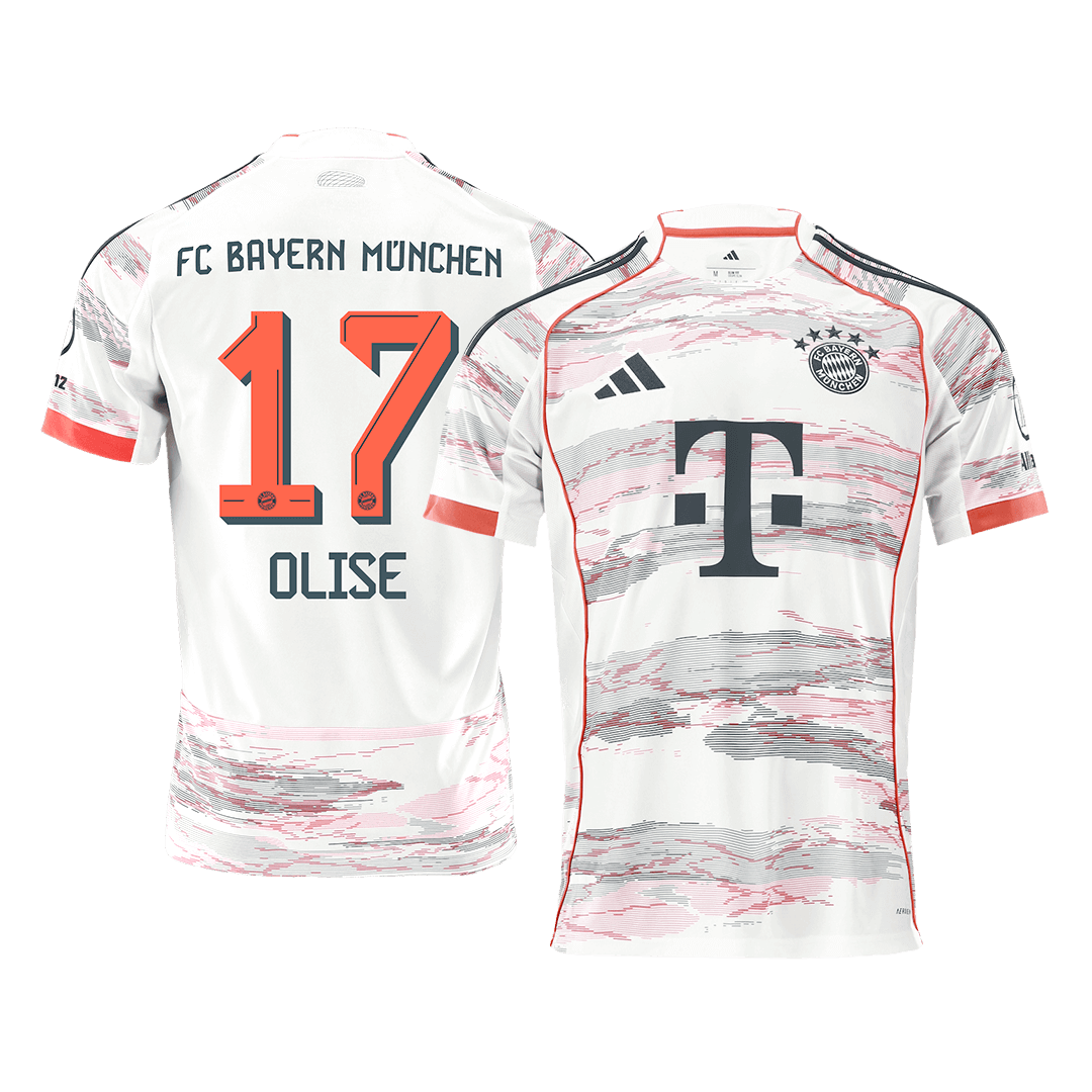 OLISE #17 Bayern Munich Mens Away Soccer Jersey 2025/26 White