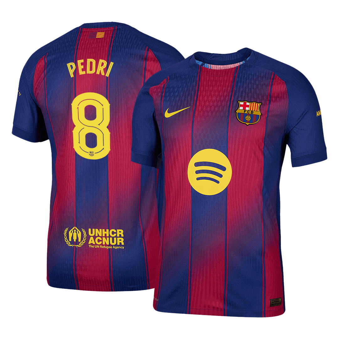 PEDRI #8 Barcelona Mens Home Soccer Jersey UCL 2025/26 Red&Blue - Player Version