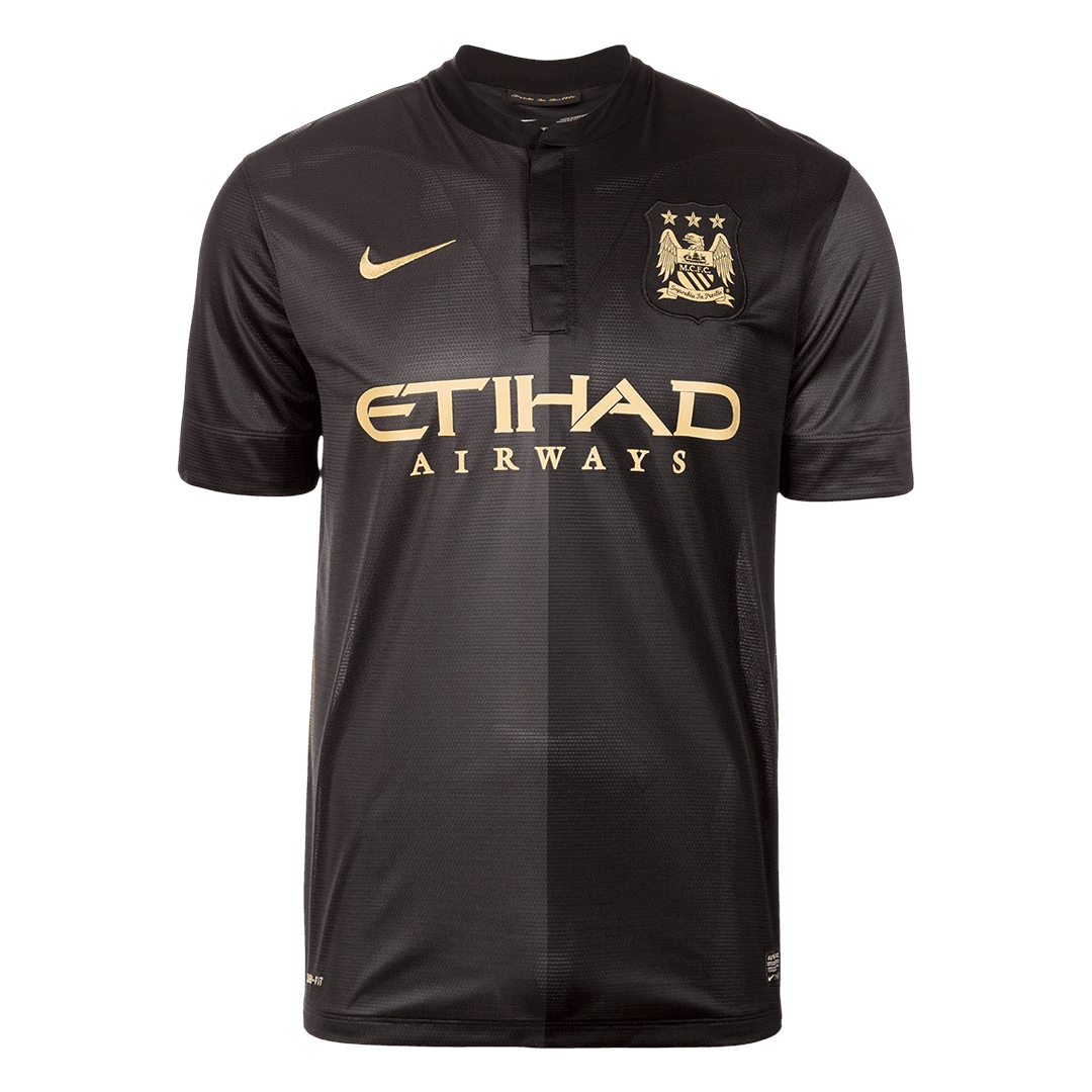 Retro Manchester City Mens Away Soccer Jersey 2013/14 Black