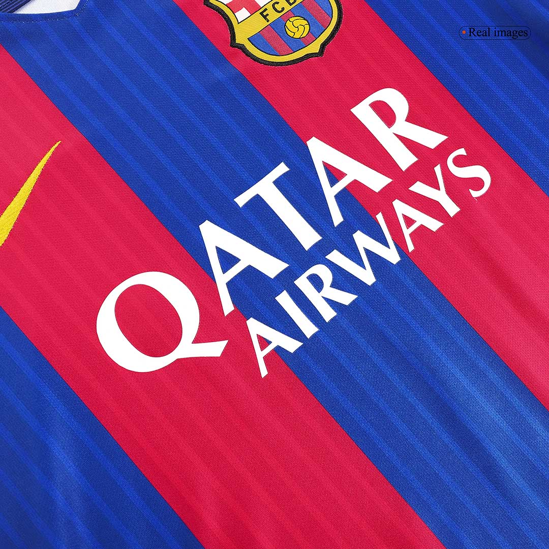 Retro MESSI #10 Barcelona Mens Home Soccer Jersey 2016/17 Red&Blue