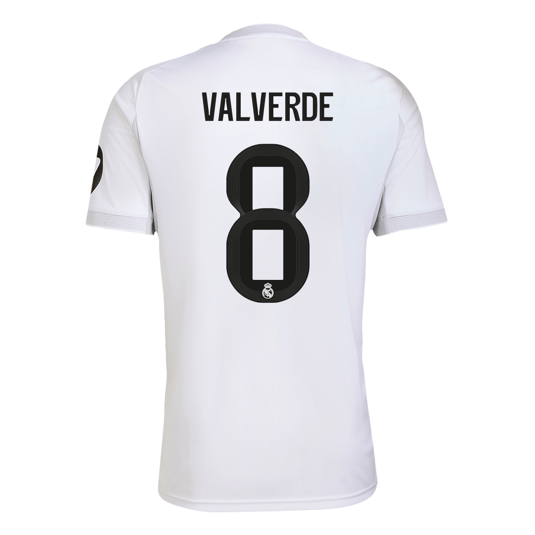 VALVERDE #8 Real Madrid Mens Home Soccer Jersey 2025/26 White [PREMIUM]