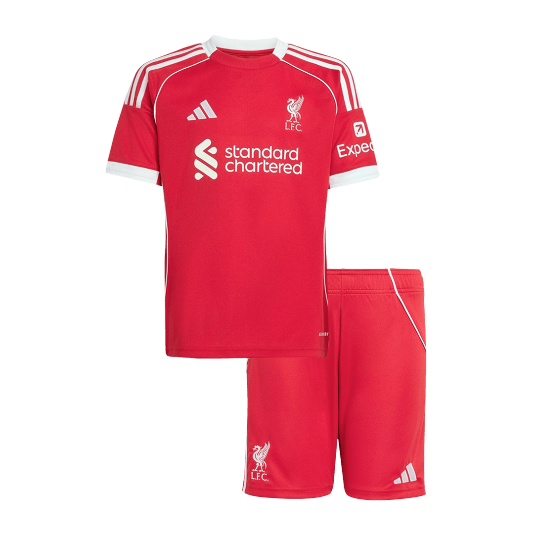Liverpool Kids Home Soccer Kit 2025/26 Red