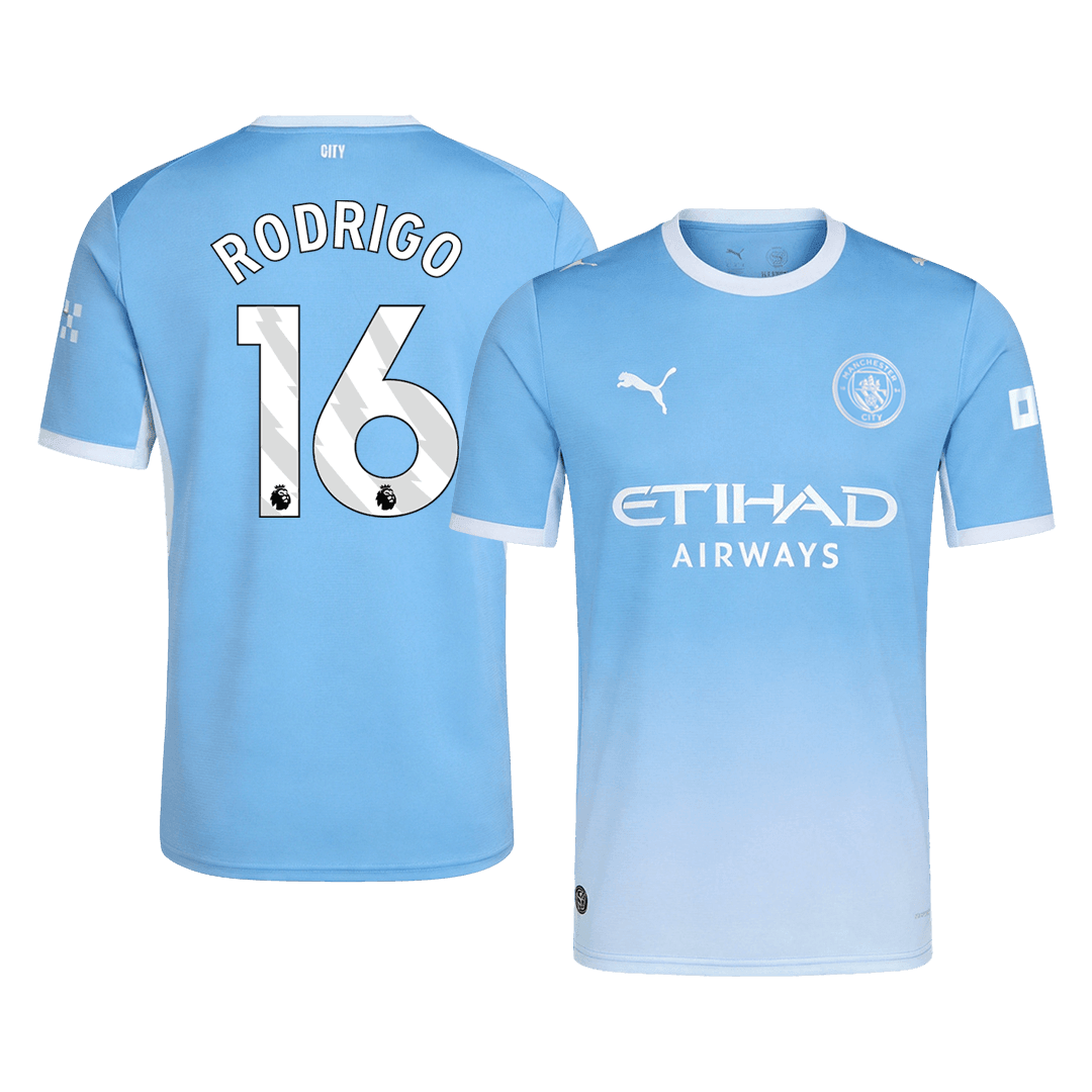 RODRIGO #16 Manchester City Mens Home Soccer Jersey 2026/27 Blue