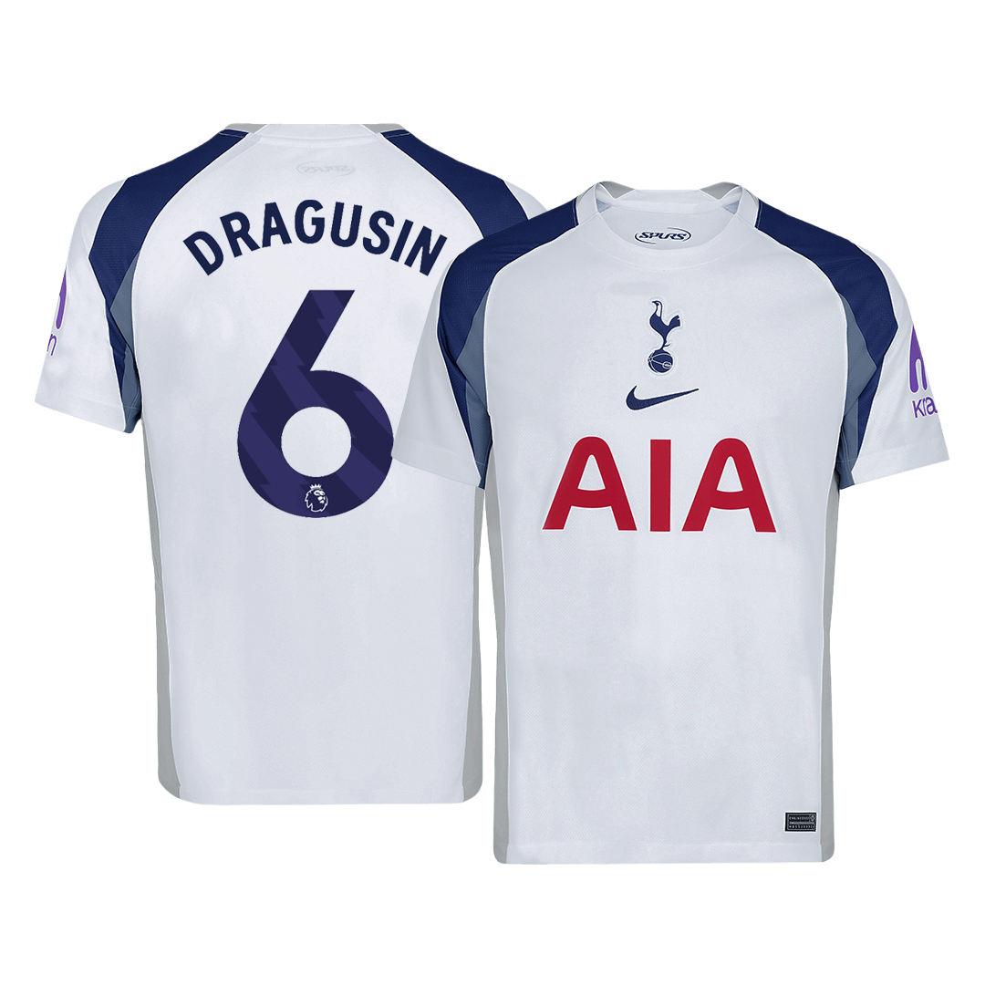 DRAGUSIN #6 Tottenham Hotspur Mens Home Soccer Jersey 2025/26 White