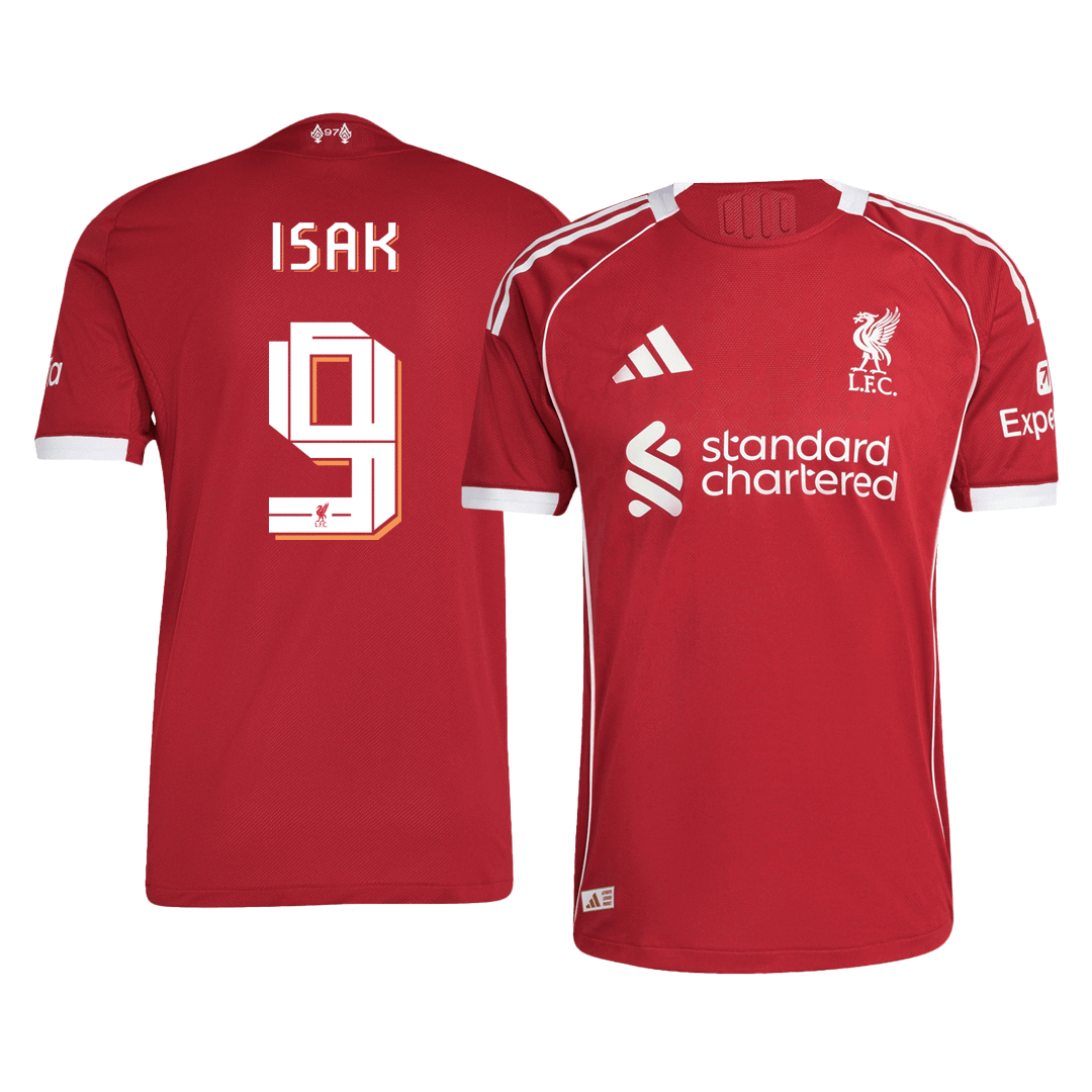 ISAK #9 Liverpool Mens Home Soccer Jersey UCL 2025/26 Red - Player Version