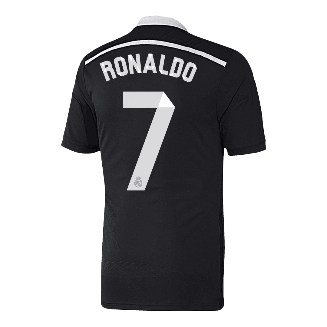 Retro RONALDO #7 Real Madrid Mens Third Away Soccer Jersey 2014/15 Black