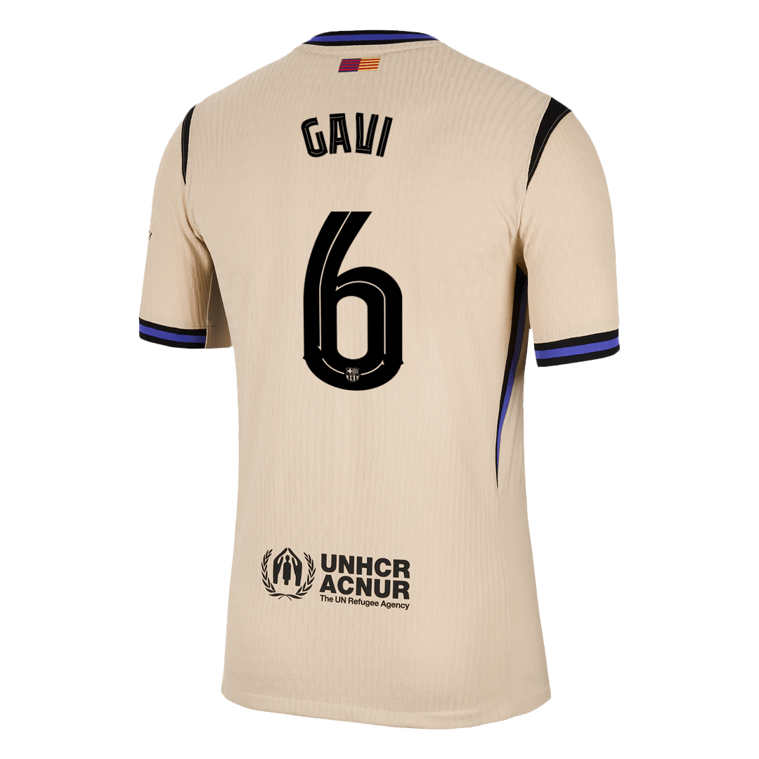 GAVI #6 Barcelona Mens Away Soccer Jersey UCL 2025/26 Yellow - Player Version