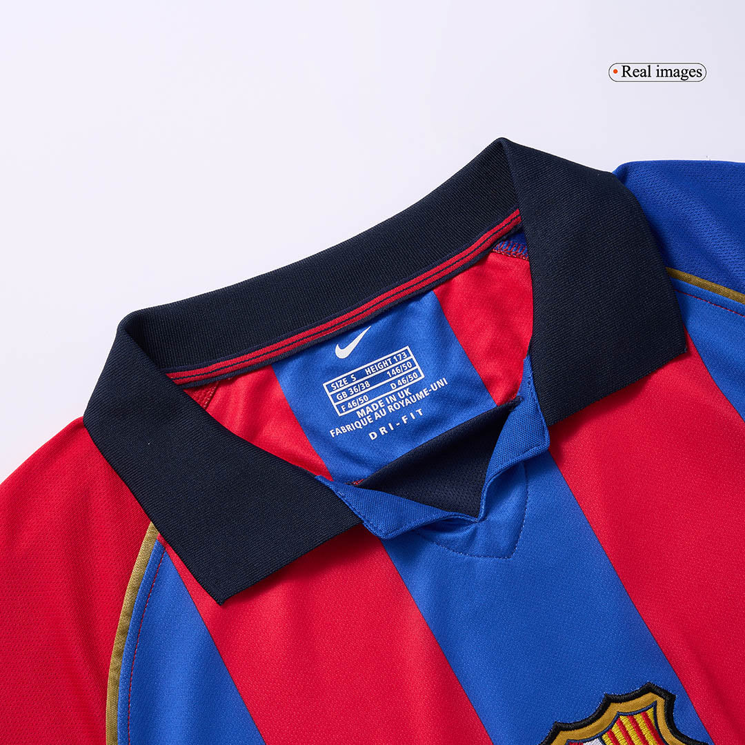 Retro Barcelona Mens Home Soccer Jersey 2001/02 Red&Blue