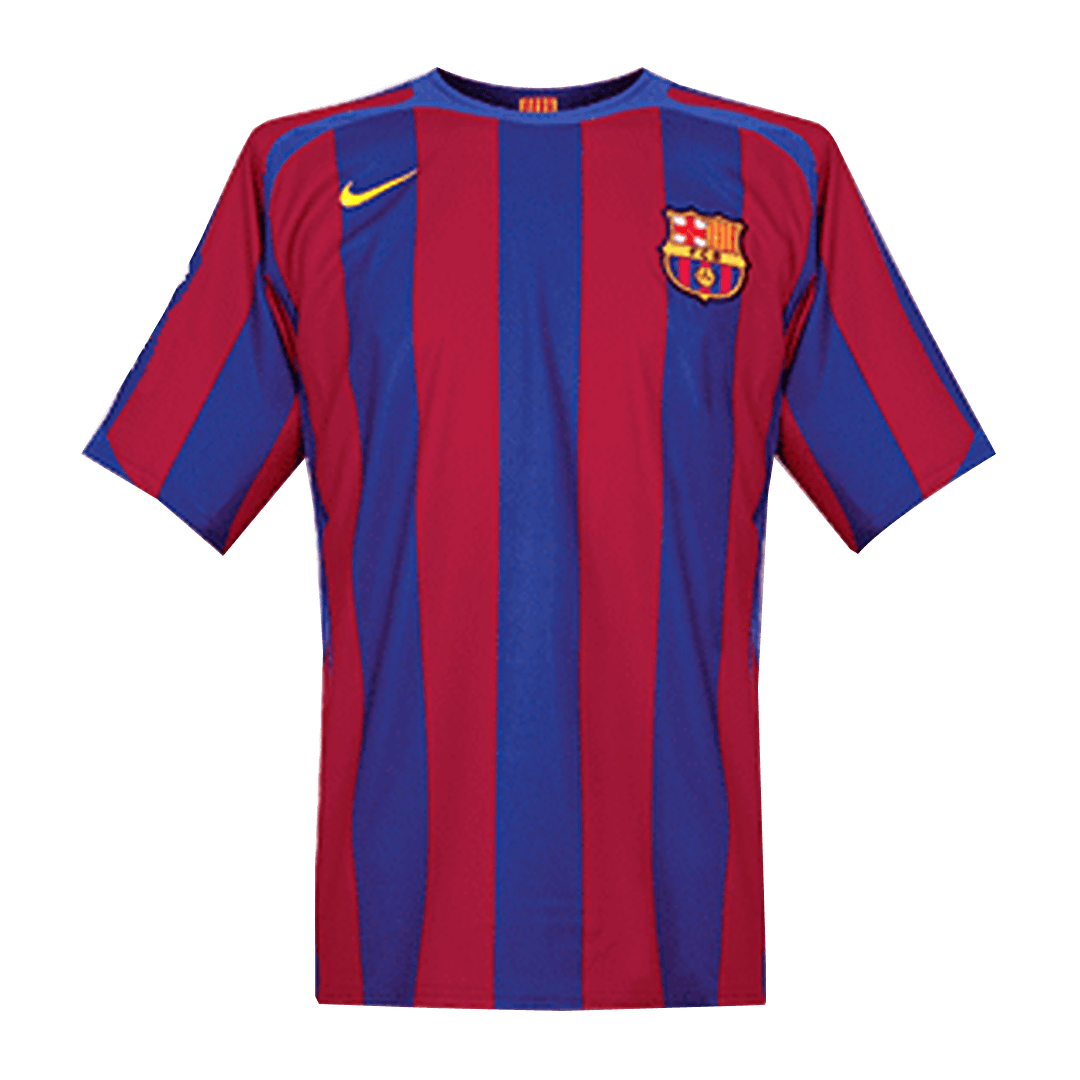 Retro Barcelona Mens Home Soccer Jersey UCL 2005/06 Red&Blue