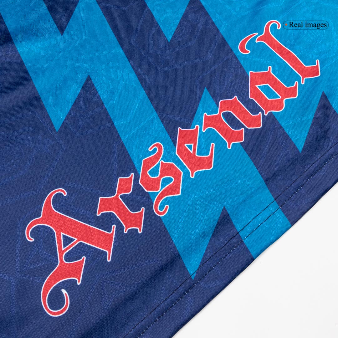 Retro Arsenal Mens Away Soccer Jersey 1995 Blue