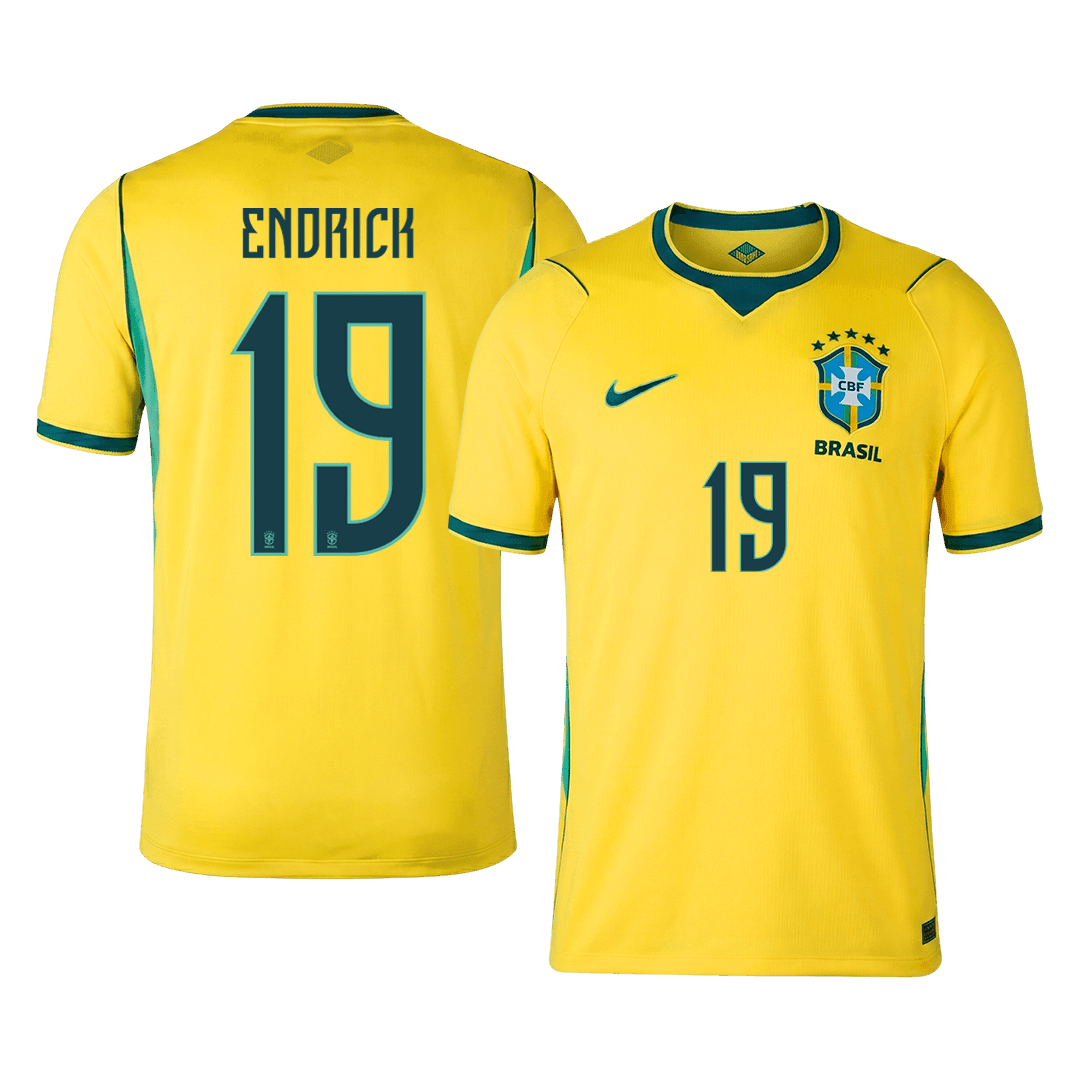 ENDRICK #19 Brazil Mens Home Soccer Jersey World Cup 2026 Yellow [PREMIUM]