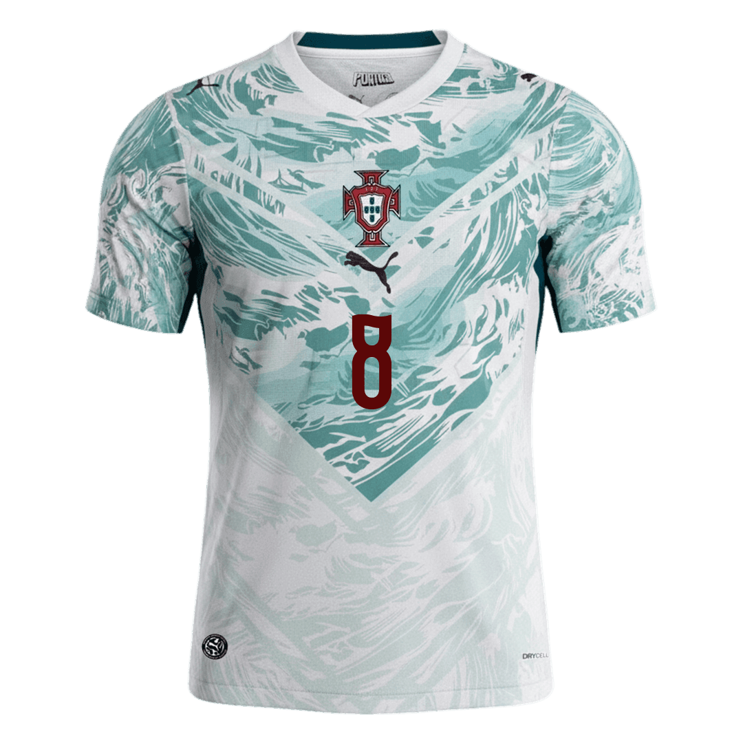 B.FERNANDES #8 Portugal Mens Away Soccer Jersey World Cup 2026 White&Green