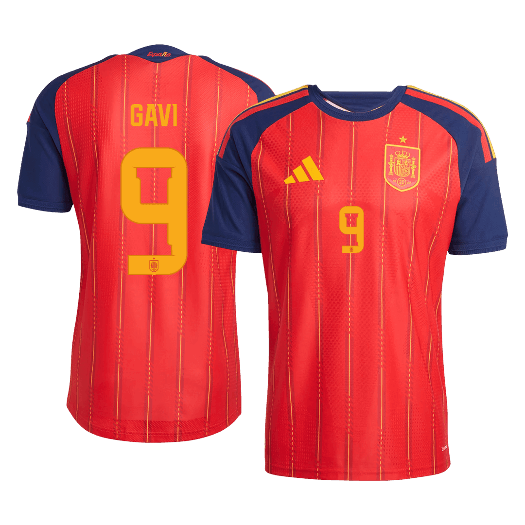 GAVI	 #9 Spain Mens Home Soccer Jersey World Cup 2026 Red - Player Version