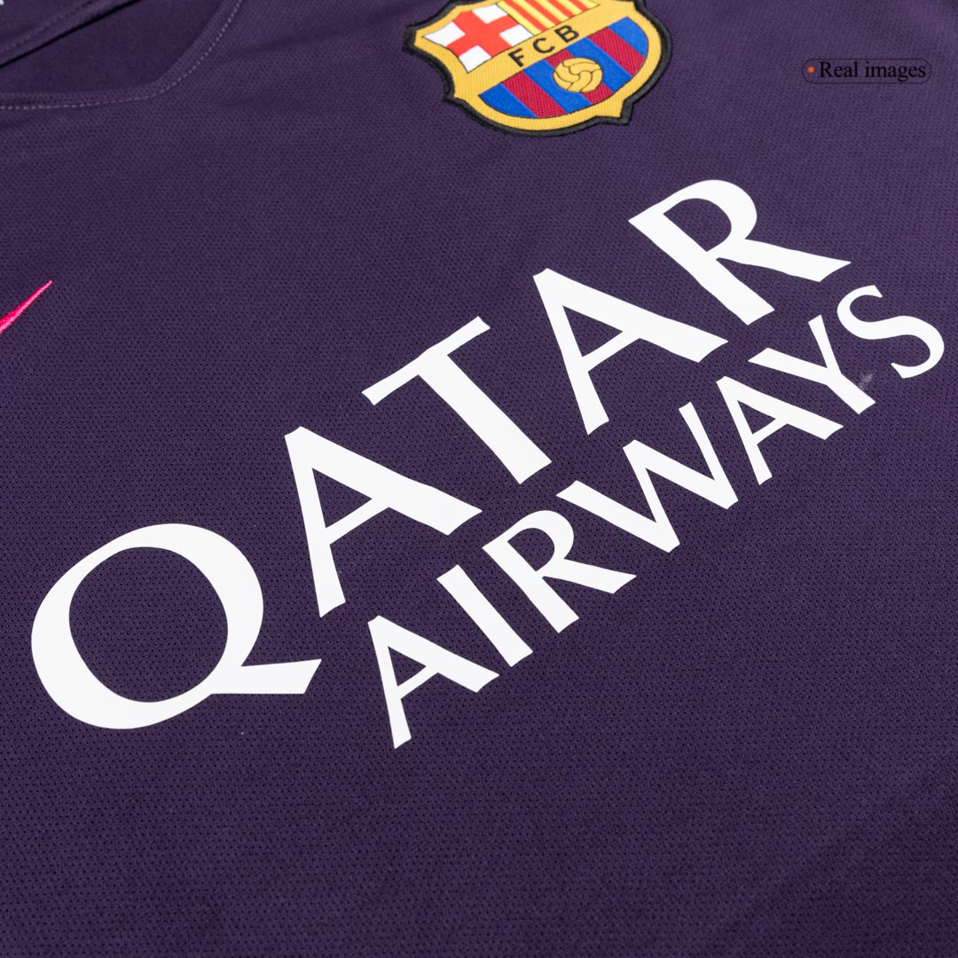 Retro Barcelona Mens Away Soccer Jersey 2016/17 Purple