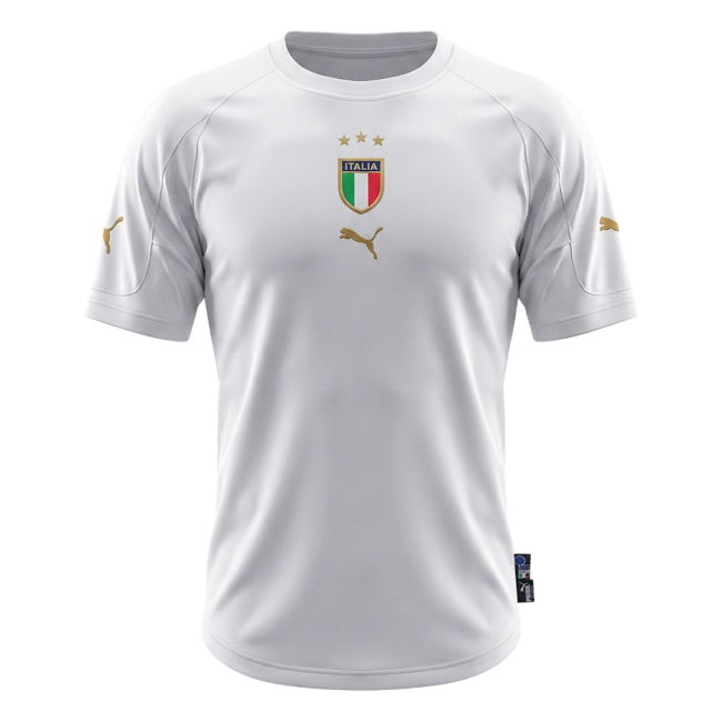 Retro Italy Mens Away Soccer Jersey 2004 White
