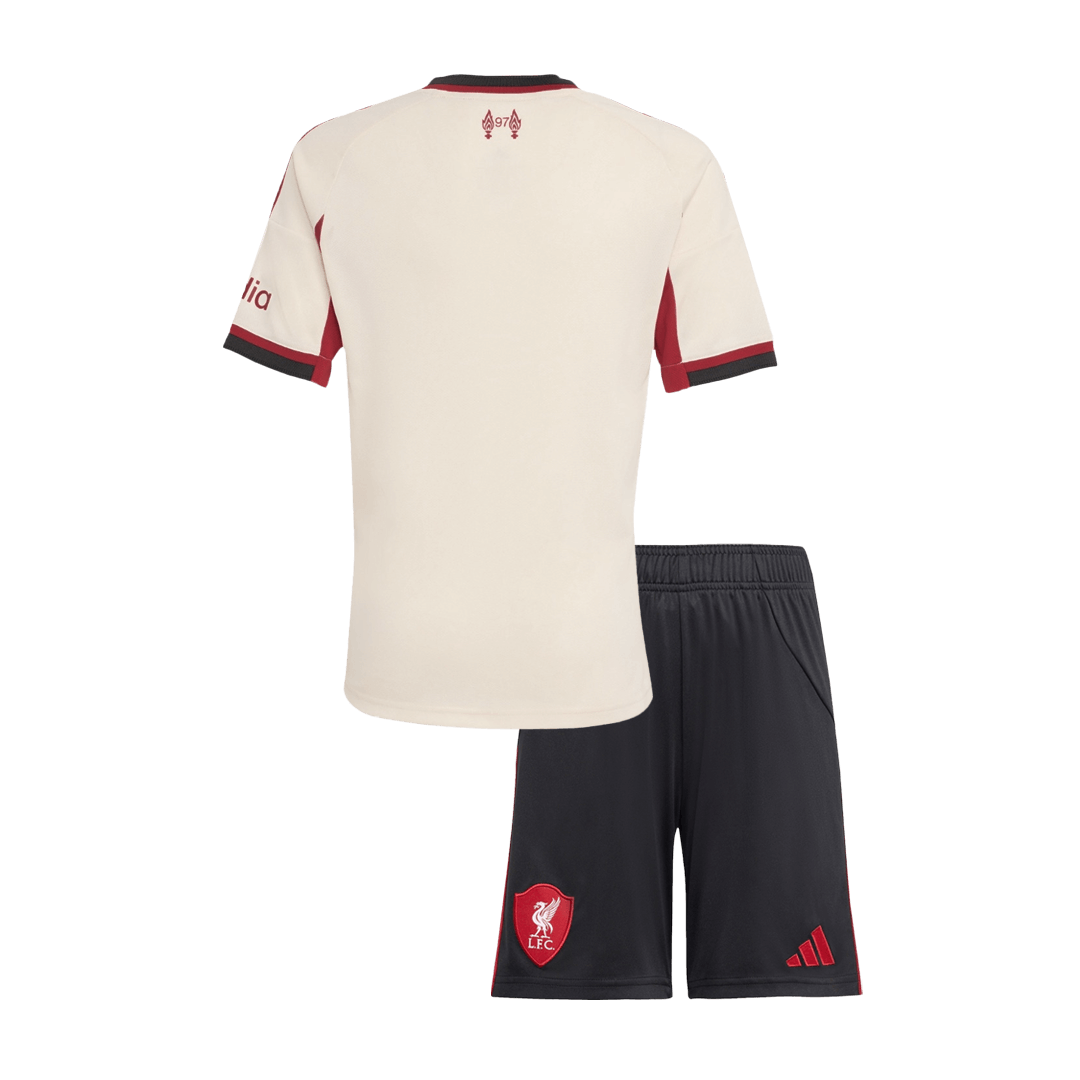 Liverpool Kids Away Soccer Kit 2025/26 White