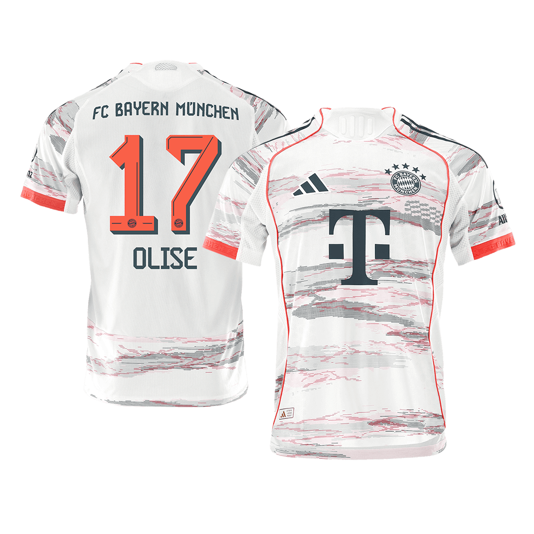 OLISE #17 Bayern Munich Mens Away Soccer Jersey 2025/26 White - Player Version