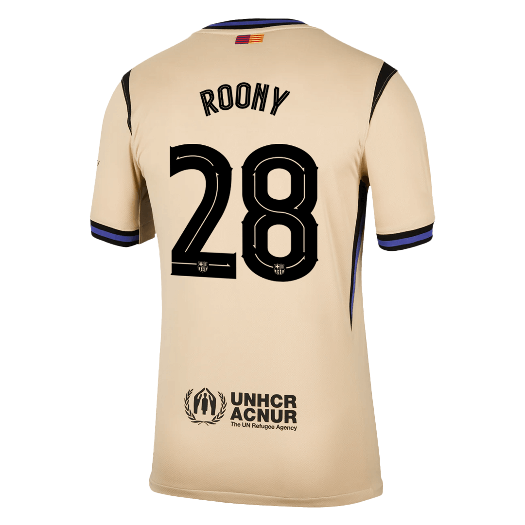 ROONY #28 Barcelona Mens Away Soccer Jersey 2025/26 Yellow