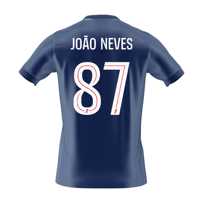 JOÃO NEVES #87 PSG Mens Home Soccer Jersey 2025/26 Navy [PREMIUM]