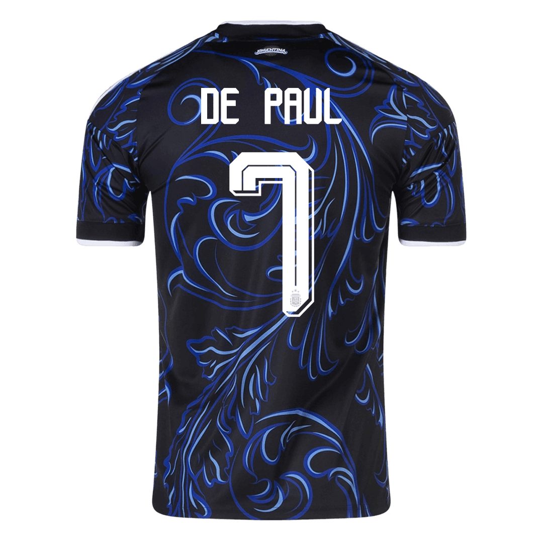 DE PAUL #7 Argentina Mens Away Soccer Jersey World Cup 2026 Black