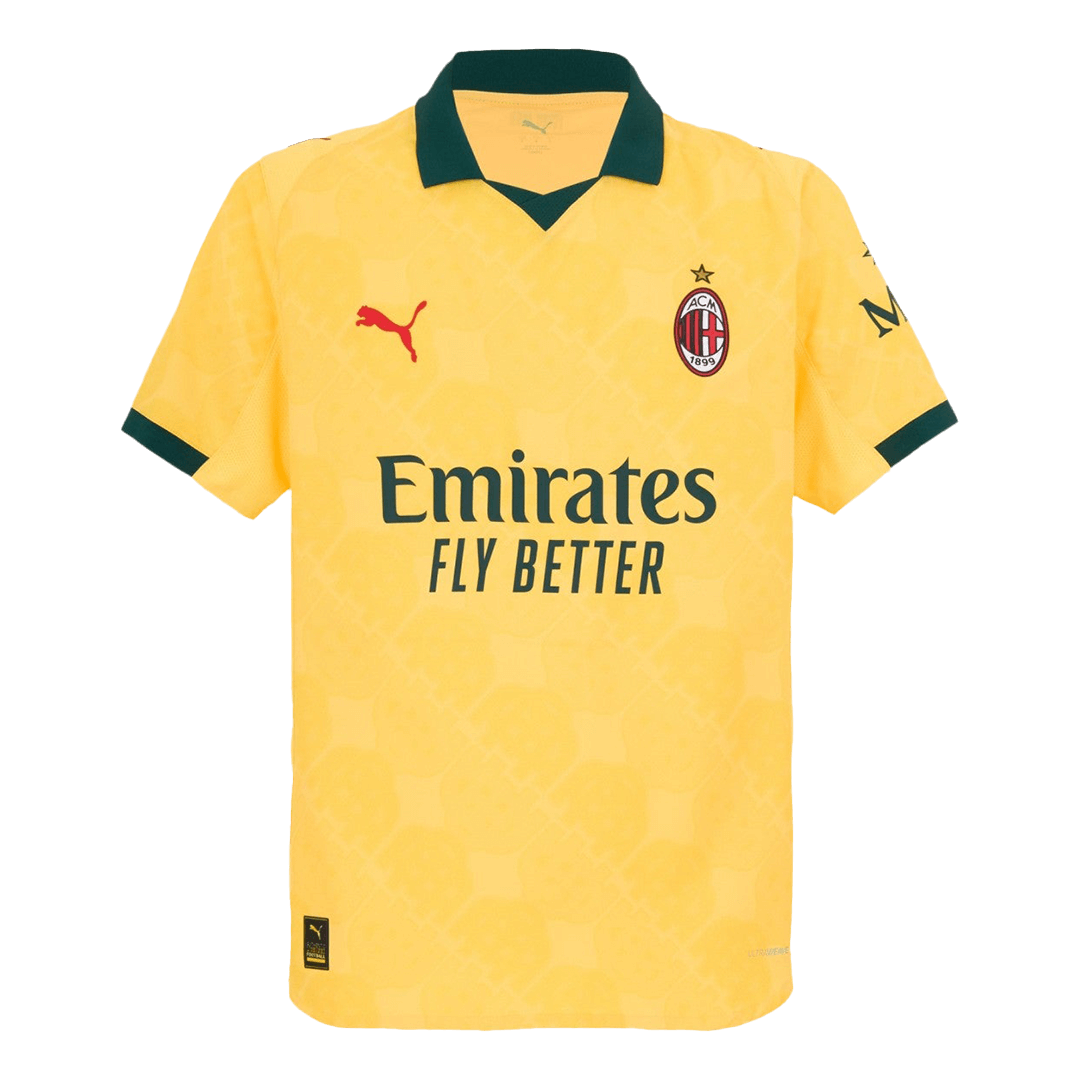 AC Milan Mens Third Away Soccer Jersey 2025/26 Yellow - Player Version