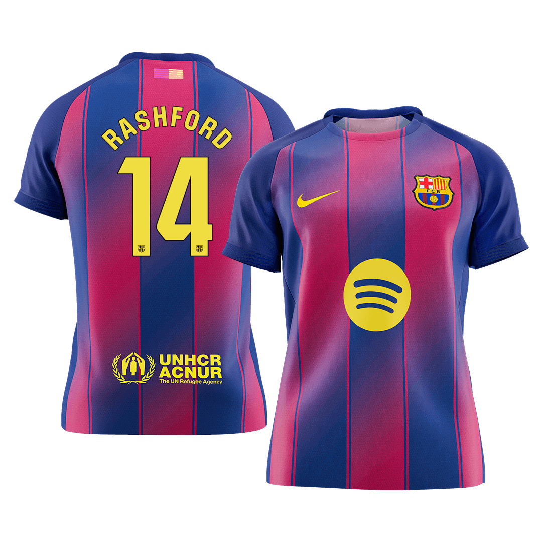 RASHFORD #14 Barcelona Mens Home Soccer Jersey 2025/26 Red&Blue [PREMIUM]