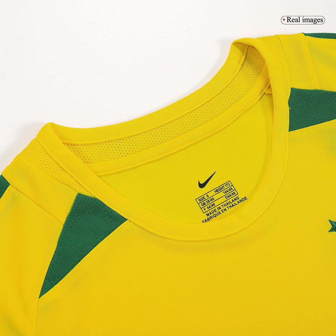 Retro Brazil Mens Home Soccer Jersey 2002/03 Yellow