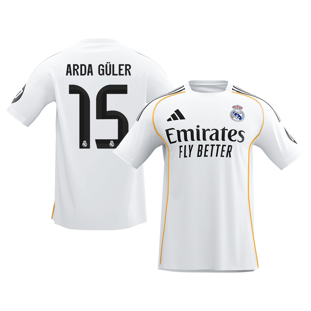 ARDA GÜLER #15 Real Madrid Mens Home Soccer Jersey 2025/26 White [PREMIUM]