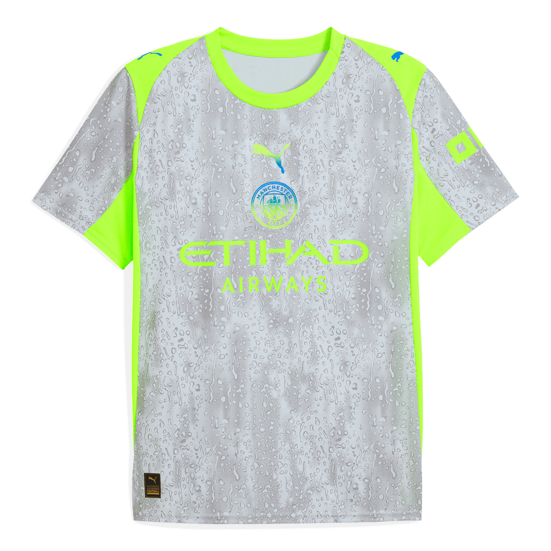 Manchester City Mens Third Away Soccer Jersey 2025/26 Gray