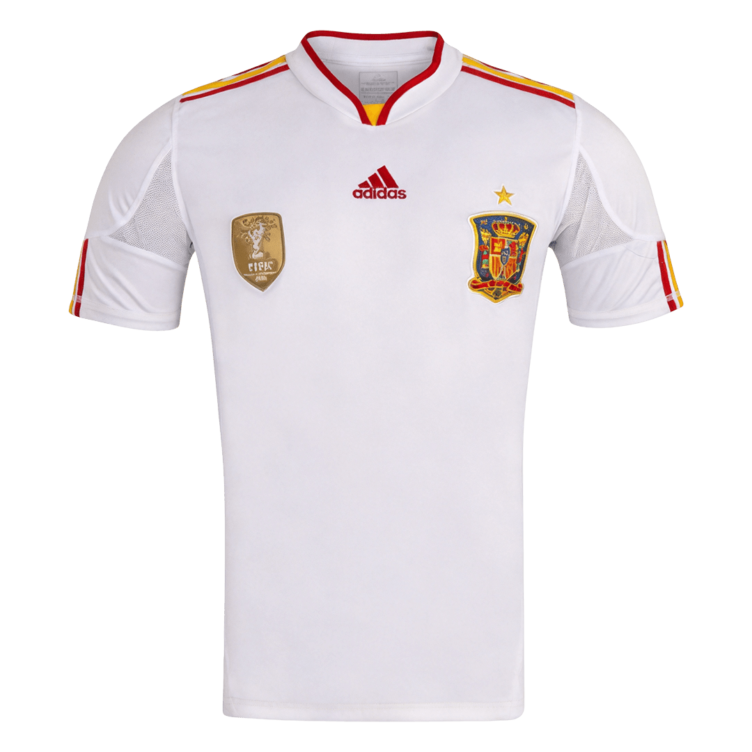 Retro Spain Mens Away Soccer Jersey 2010/12 White