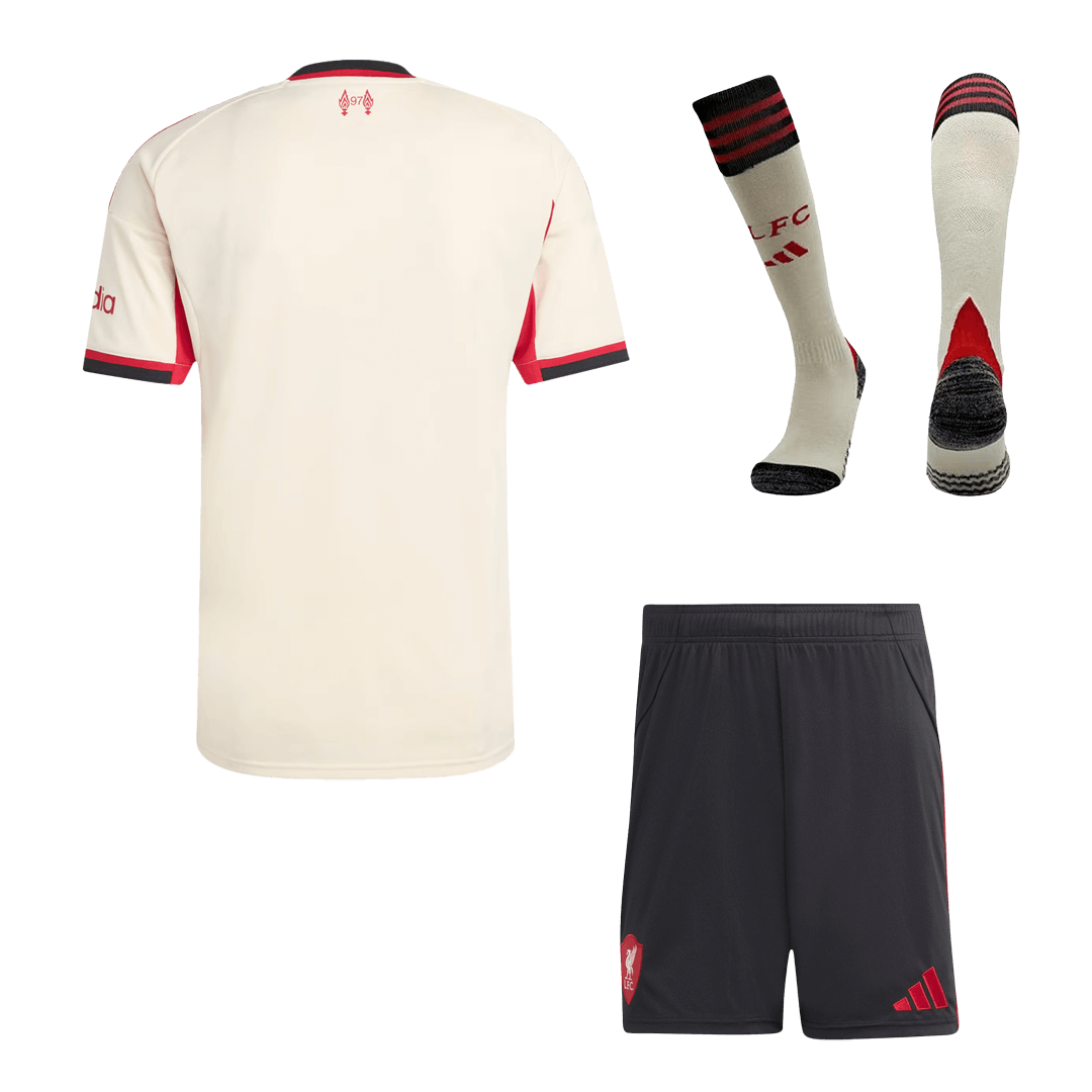 Liverpool Mens Away Soccer Full Set 2025/26 White